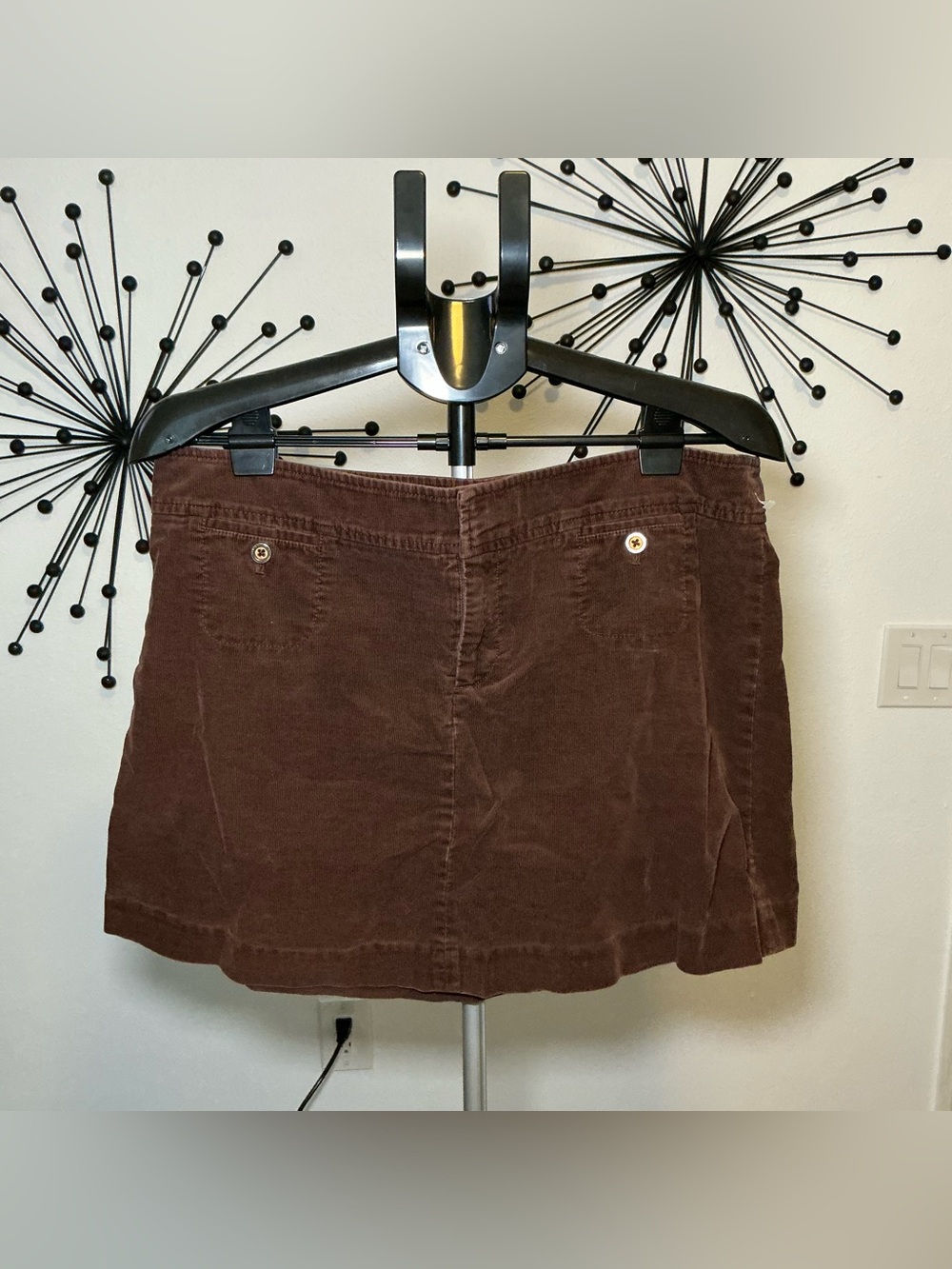 Lilly Pulitzer Brown Corduroy Mini Skirt Size 14 Petite Y2K